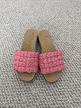 Sam Edelman Coral Pink Braided Slide Sandals
